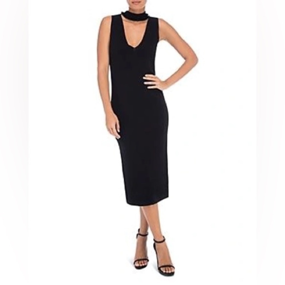 NWT Shop B Collection By Bobeau Raine Ruffle Choker Neck Midi Dress